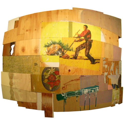 Lever, 2010, Mixed Media on Wood, 48x54x14